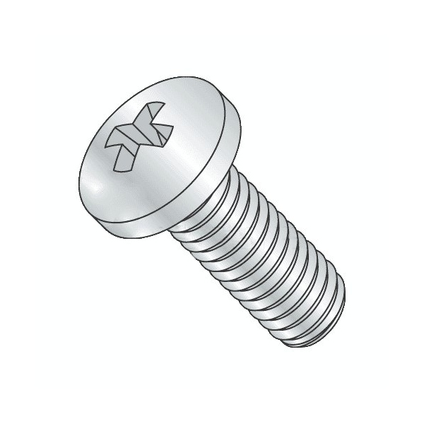 Newport Fasteners #8-32 x 3/16 in Phillips Pan Machine Screw, Zinc Plated Steel, 15000 PK 379163-15000 - main